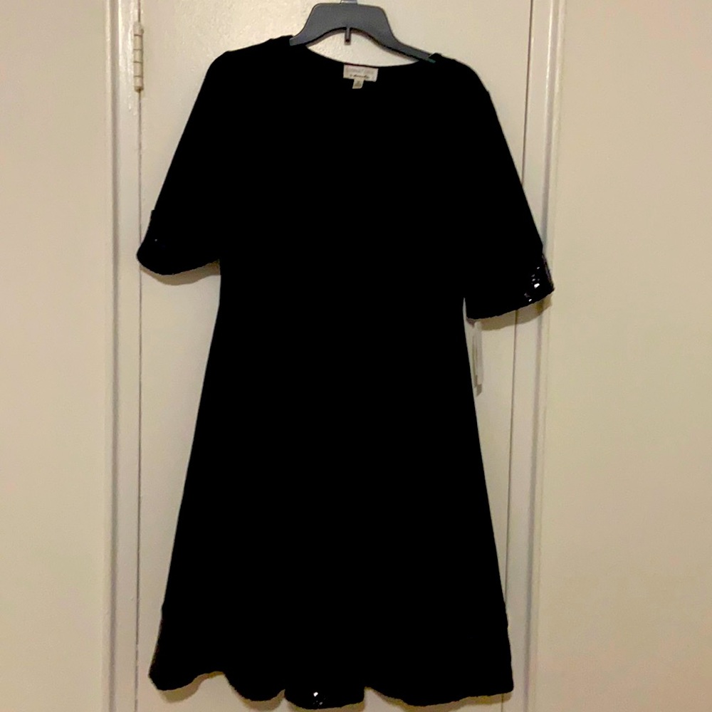 Plus size black dress.
